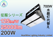 200W　25000lm　125lm/W