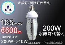 40W  6600LM  E26 E39口金